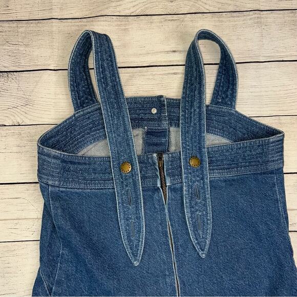 Apiece Apart Arta Marseille Denim Button Front Tank Dress with Belt Size 2 - Picture 9 of 10